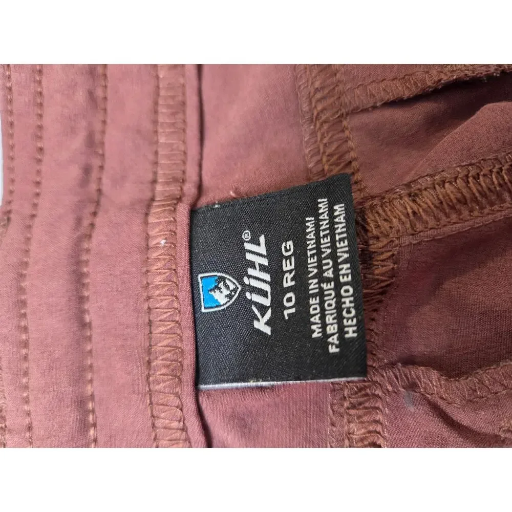 KUHL Women’s Rust Solid Cargo Pants w/ Pockets Button-Zip Closure Size 10